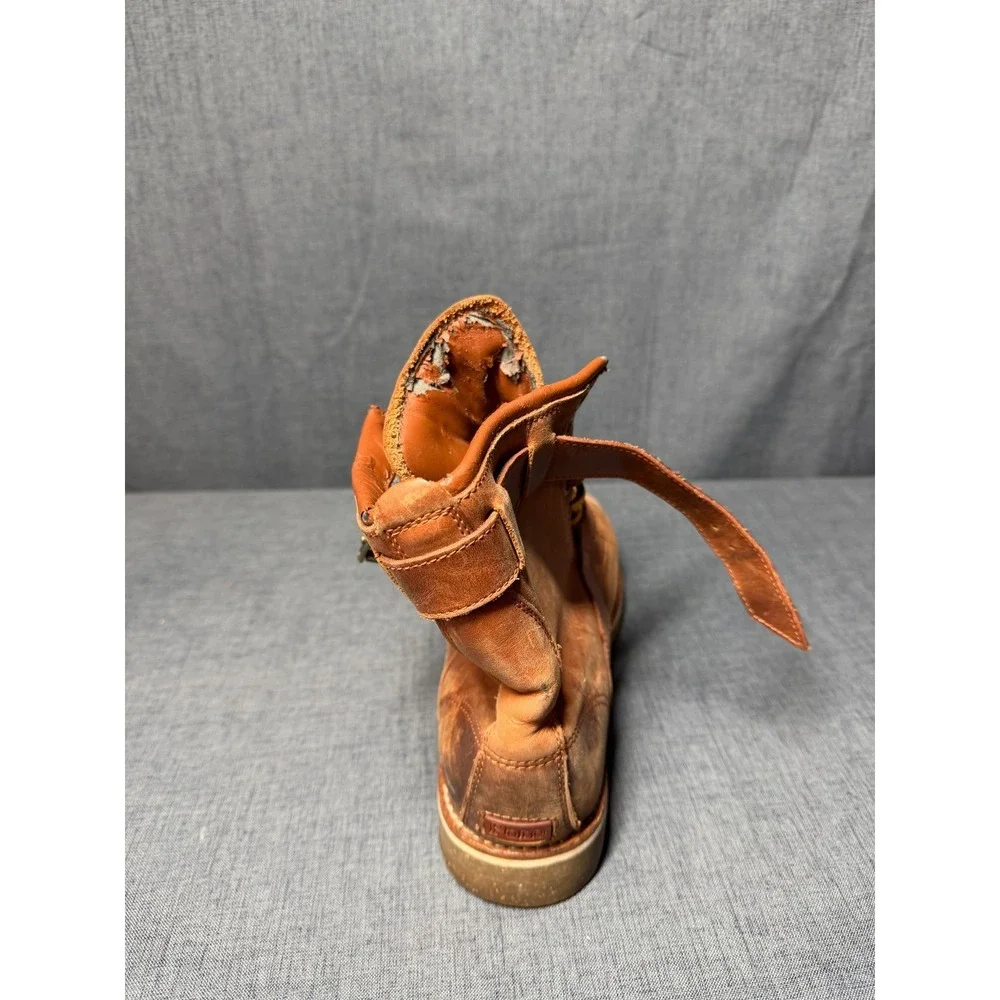 Polo Ralph Lauren Maurice Leather Buckle Boots Mens 8.5D Brown Combat Distressed - Picture 6 of 16